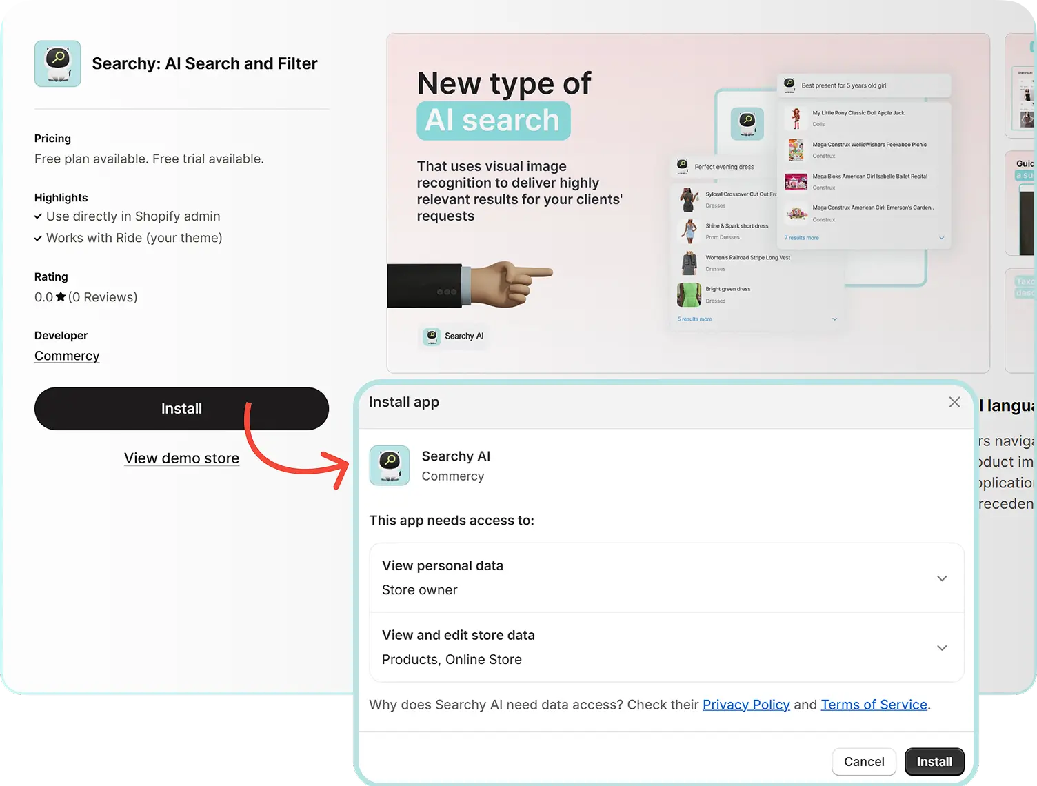 Click install and agree with permissions