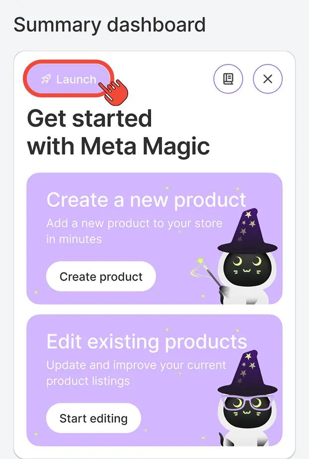 Start from dashboard